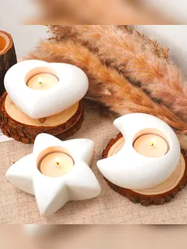 Tealight Mumluk Düz Beyaz
