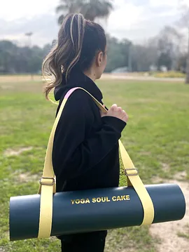 Yoga Kayışı Ve Ayarlanabilir Mat Taşıma Askısı  Organik Koton  Sarı