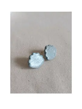 Polimer Kil Cold Seashell 2 Küpe Açık Mavi