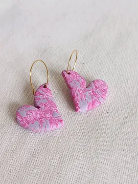 Polimer Kil Küçük Kalpler  Pastel Pembe
