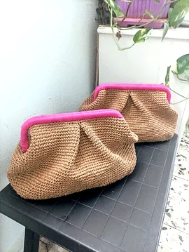 Kağıt İp Burslu Çanta Pembe