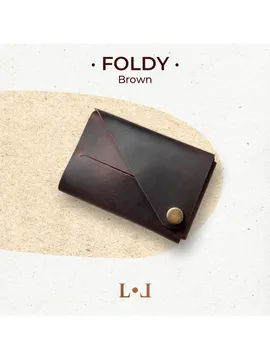Foldy - El Yapımı Katlanabilir Tasarım Hakiki Deri Kartlık Kahverengi
