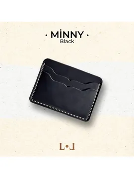 Minny - El Yapımı Hakiki Deri Minimalist Klasik Kartlık Siyah