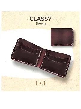 Classy - El Yapımı Hakiki Deri Klasik Cüzdan Kahverengi