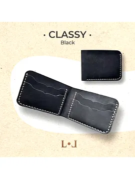 Classy - El Yapımı Hakiki Deri Klasik Cüzdan Siyah