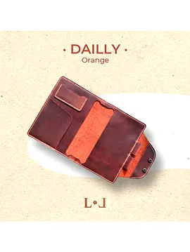 Dailly - El Yapımı Hakiki Deri Ajanda Kılıfı Turuncu
