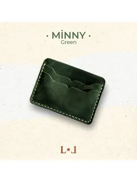Minny - El Yapımı Hakiki Deri Minimalist Klasik Kartlık Yeşil