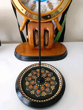 Dot Mandala Ahşap Tütsülük  Turuncu