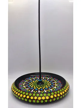 Dot Mandala Ahşap Tütsülük  Çok Renkli