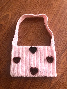 Örme Çanta Pastel Pembe