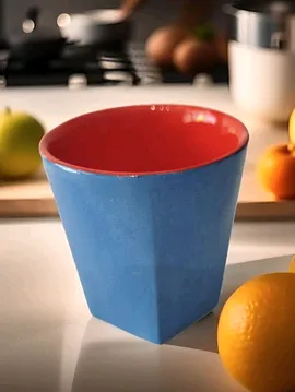 2 Renkli Kupa Bardak Koyu Mavi