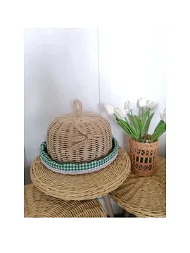 Hasır Kapaklı Sunumluk Bej