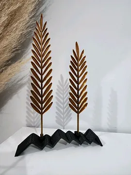 2li Takım Dekor Yaprak Çok Renkli