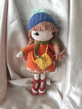 Amigurumi Kış Güzeli Bebeği  Turuncu