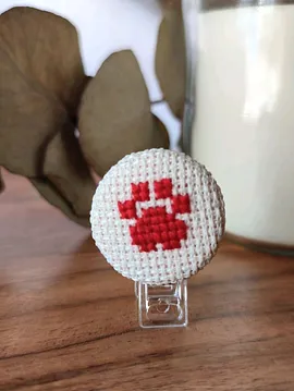 Patili Etamin Rozet Kırmızı