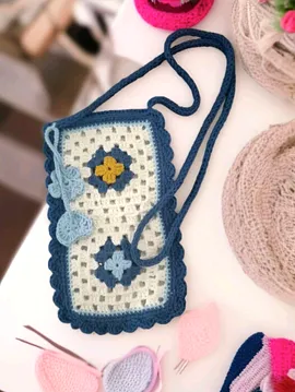 El Örgüsü Telefon Çantası   Çok Renkli