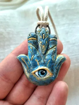 Hamsa Kolye Mavi
