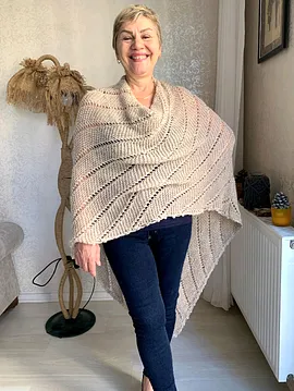 Panço Şal Kadın El Örgüsü  Bej
