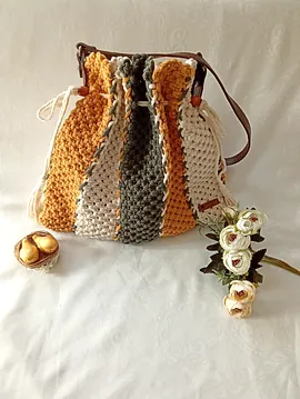 Renkli Makrome Çanta Çok Renkli