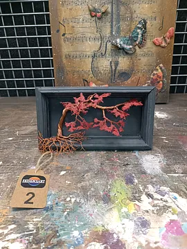 Bonsai Duvar Tablosu  Kırmızı