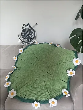 Yumoş Papatya Buket Battaniye 100 Cm Açık Yeşil