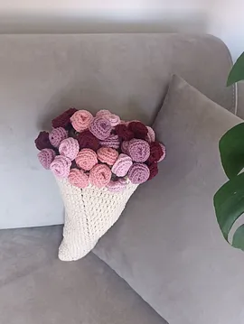 Gül Buket Battaniye Çeşitleri - El Yapımı Buket Battaniye  Pembe