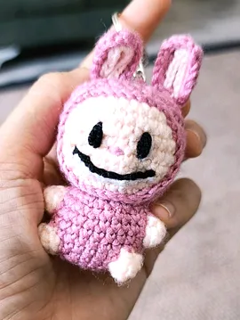 Örgü Labubu Pembe  Pembe