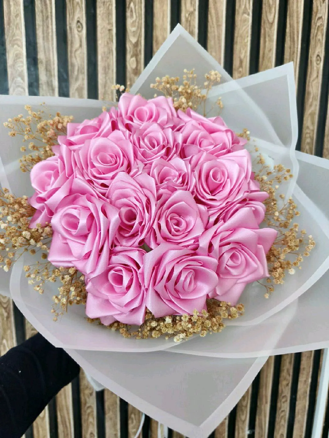 saten-gul-buketi-pembe