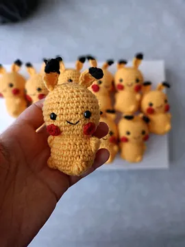 Pikachu Amigurimi Anahtarlık Sarı
