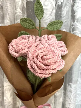 Pembe 3lü Gül Buketi Pembe