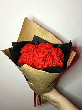Kırmızı 7li Gül Buketi Kırmızı