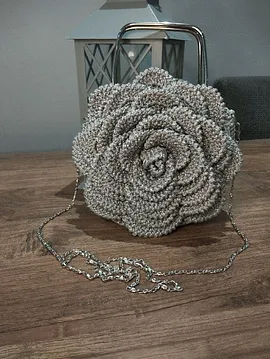 Gül Çanta Simli Gümüş  Gümüş