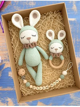 Amigurumi Yenidoğan Seti  Açık Yeşil