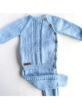 Deniz Mavisi Bebek Bluz - Pantolon Takımı Açık Mavi