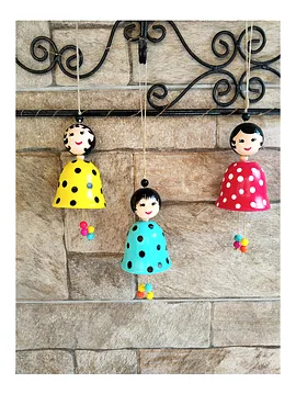 3 Lü Çan Melekler Bahçe Balkon Ağaç Süsü Çok Renkli
