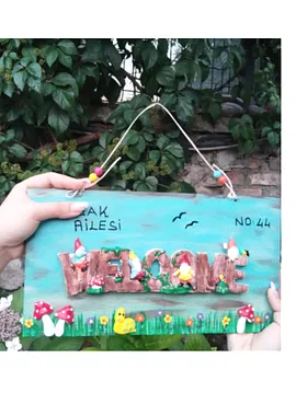 Kişiselleştirilebilir  Cüce Ve Mantarlı  Kapı Duvar Süsü