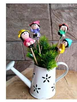 4 Lü Bebek Saksı Süsü Çok Renkli