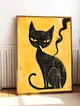 siyah-kedi-poster-cercevesiz-cok-renkli