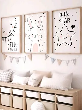 Kız Çocuk Odası Poster Çerçevesiz  Çok Renkli
