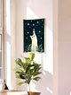 yildizli-kedi-poster-cercevesiz-cok-renkli