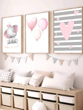 Bebek Fil Çocuk Odası Poster Çerçevesiz  Çok Renkli