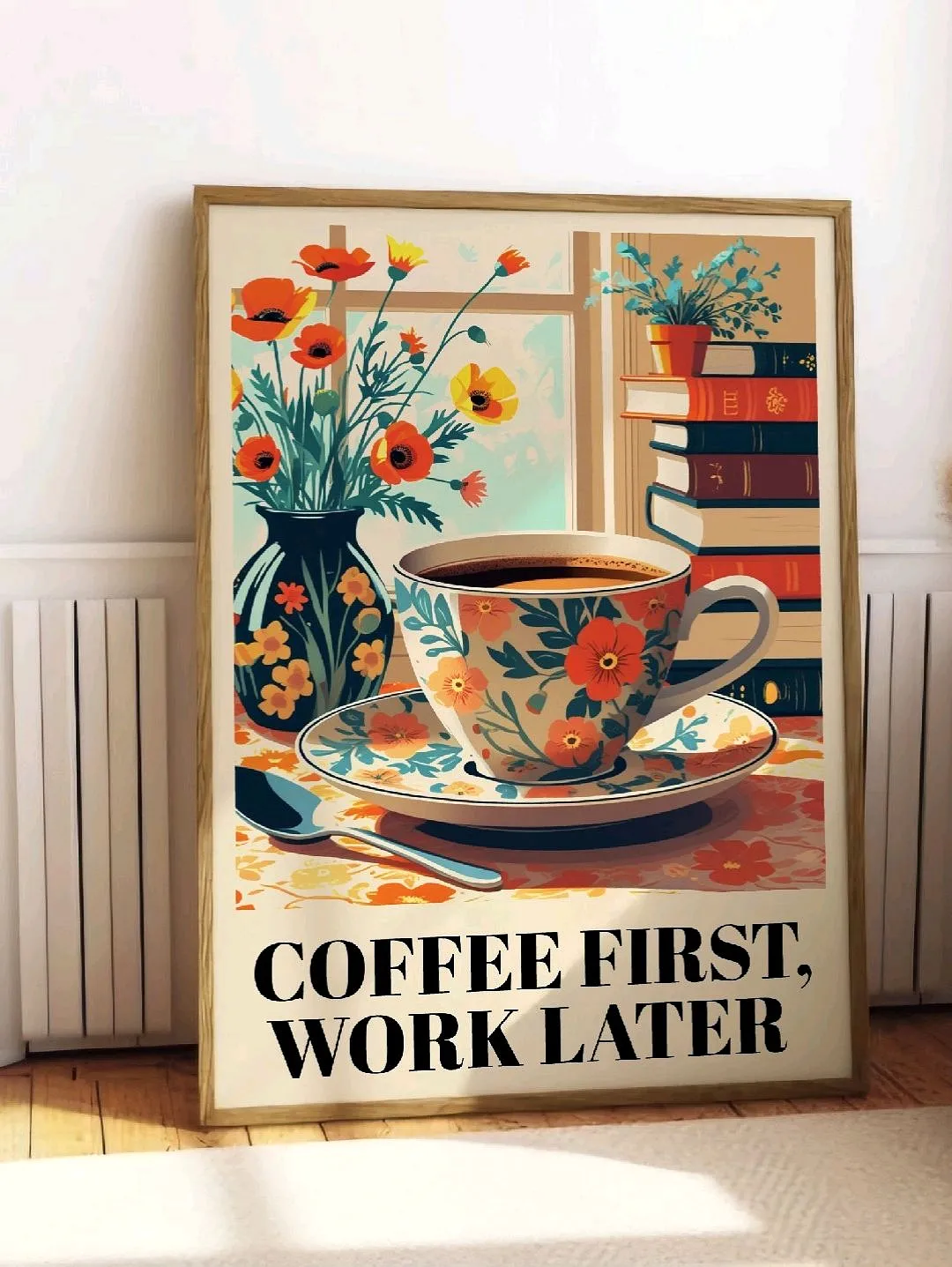 coffee-first-poster-cercevesiz-cok-renkli