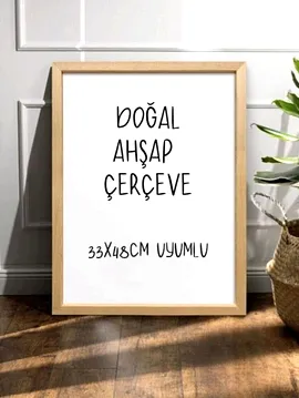 33x48cm Doğal Ahşap Çerçeve  Ham