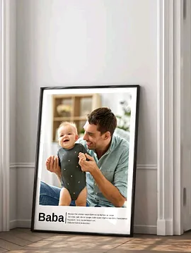 Babalar Gününe Özel Poster Çerçevesiz  Çok Renkli