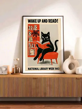Kedi Poster Çerçevesiz Çok Renkli