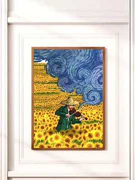 Van Gogh Poster Çerçevesiz  Çok Renkli