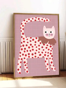Çocuk Odası Kedi Poster Çerçevesiz  Çok Renkli