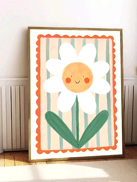 Papatya Çocuk Odası Poster Çerçevesiz  Çok Renkli