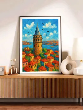Yağlı Boya Görünümlü Poster Çerçevesiz Çok Renkli