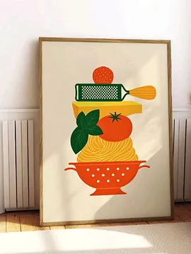 Mutfak Poster Çerçevesiz  Çok Renkli